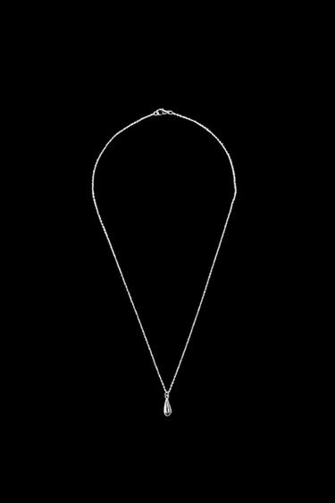 Zara STONE PENDANT NECKLACE - Silver - Image 0