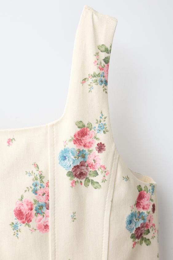 ROBE IMPRIMÉ FLEURS - Écru de Zara - Image 2