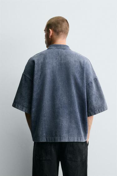POLO DÉLAVÉ STRUCTURÉ - Bleu de Zara - Image 2