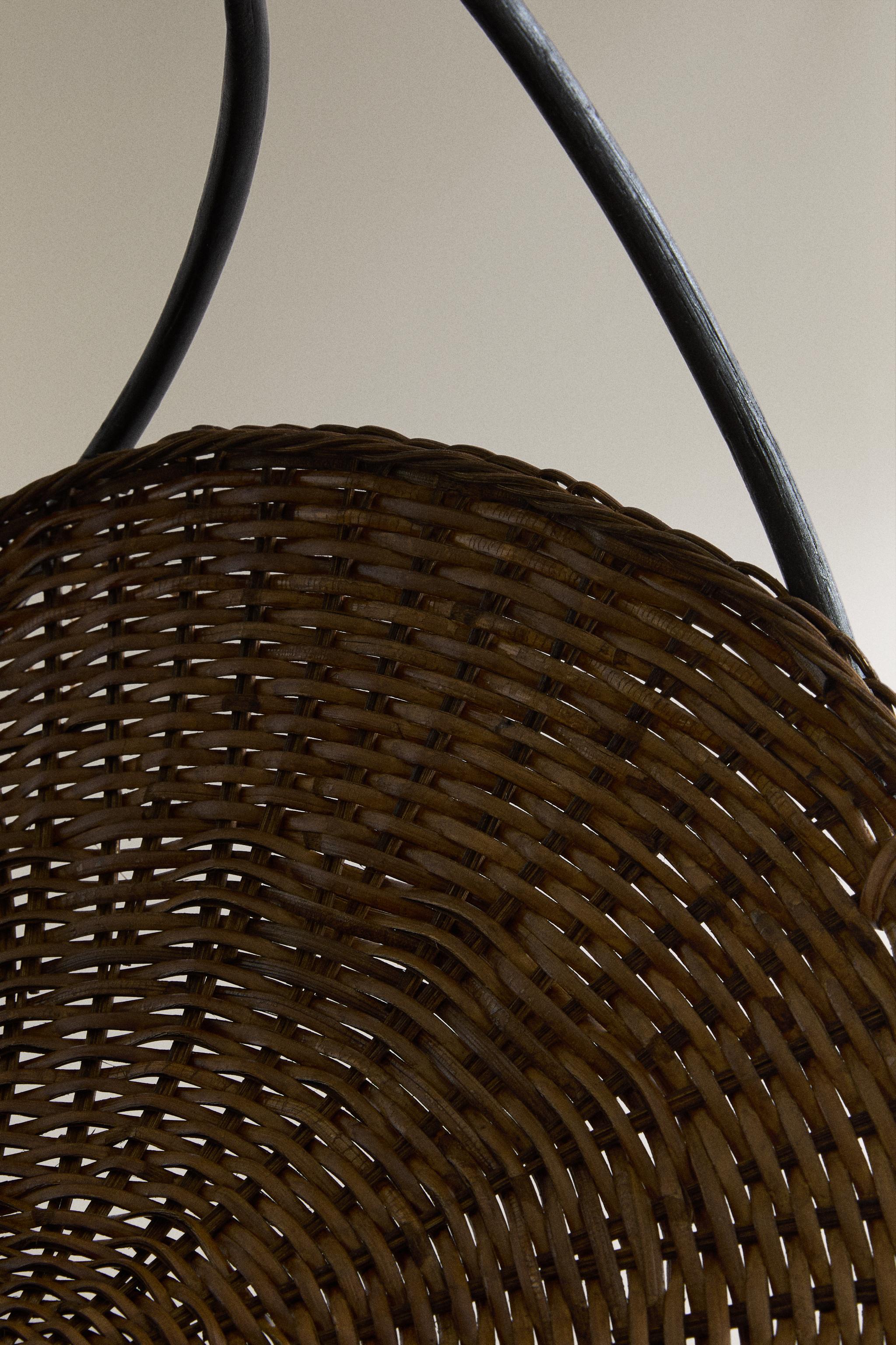 RATTAN AND BAMBOO FLOWER BASKET
