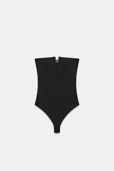 BODY BANDEAU STRETCH - Negro de Zara