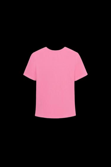 RHINESTONE SLOGAN T-SHIRT - Fuchsia by Zara