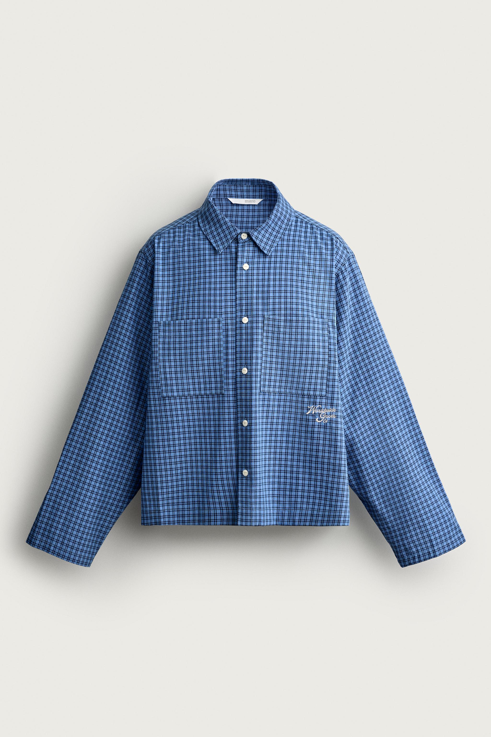 CHEMISE À CARREAUX BRODERIE CONTRASTE