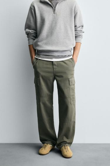 PANTALÓN CARGO STRAIGHT FIT - Verde claro de Zara