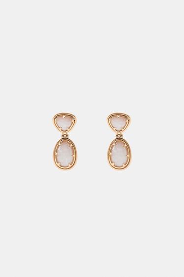 SHIMMER STONE EARRINGS - Golden by Zara