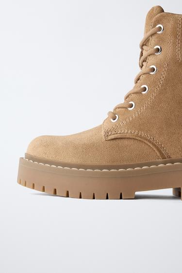 LACE-UP ANKLE BOOTS - Brown by Zara - Image 5