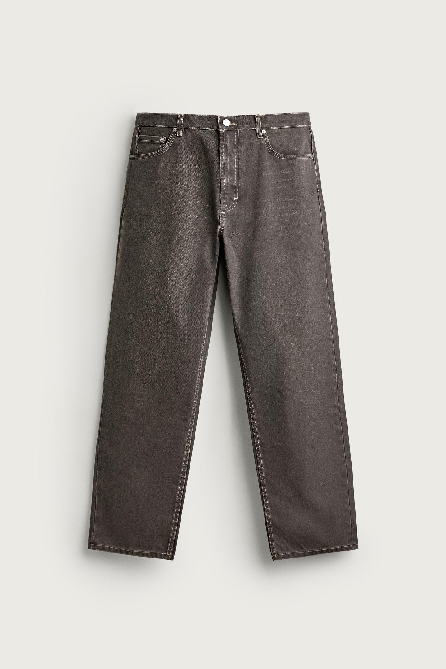 Мужские брюки Zara Straight Fit, цвет: Коричневый — фото 7