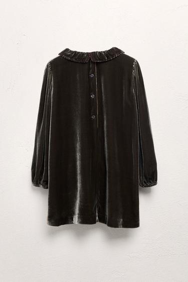 6-10 ANS/ ROBE EN VELOURS AVEC SOIE LIMITED EDITION - Vert foncé de Zara - Image 1