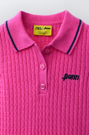 CABLE-KNIT POLO TOP PENN © - Neon pink by Zara - Image 2