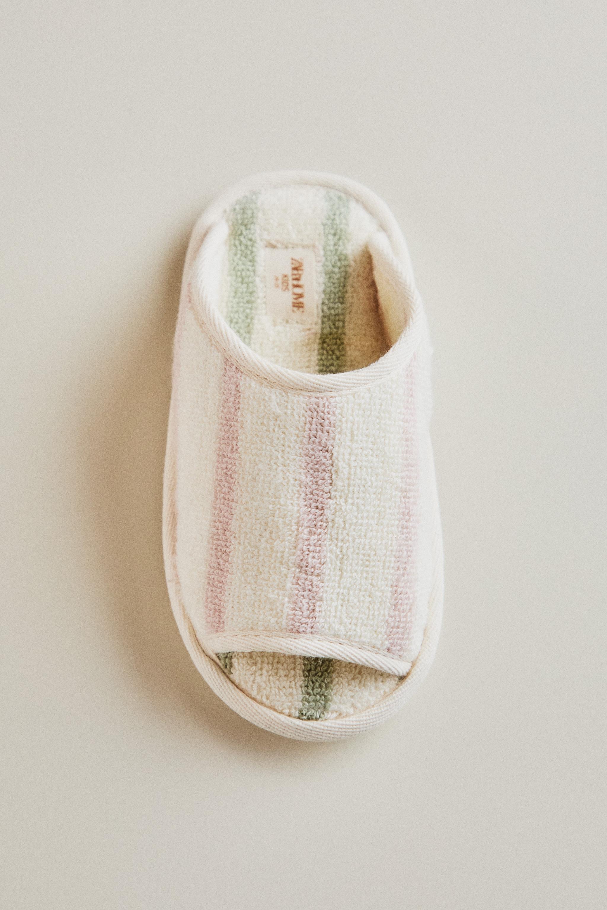 Детские тапочки Zara KIDS' STRIPED TERRY BATH SLIPPERS — фото 6