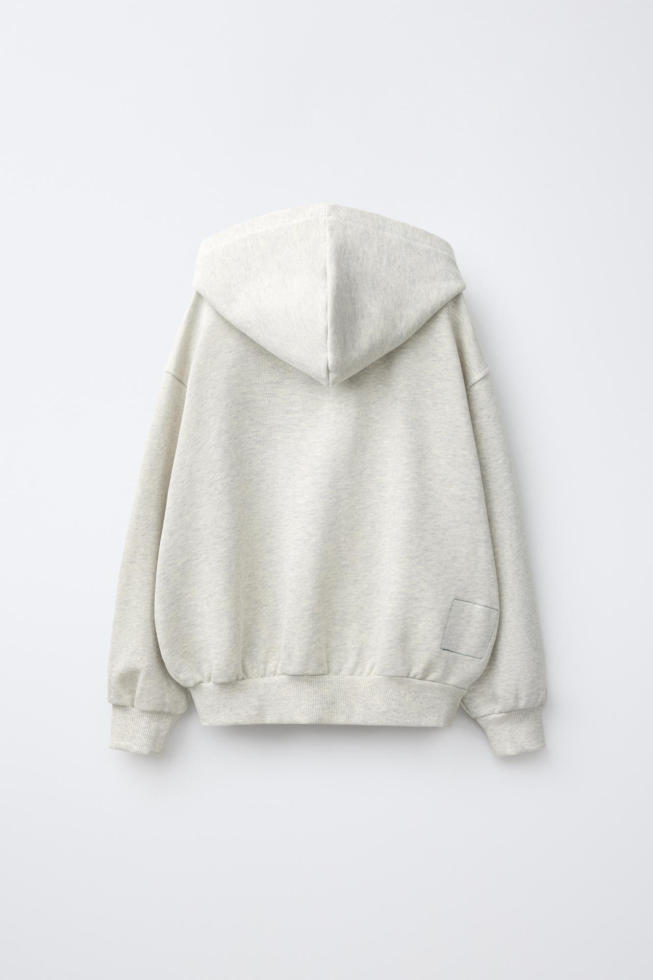 LEON'S BAGELS ® EMBROIDERED ZIP-UP HOODIE — Gray marl