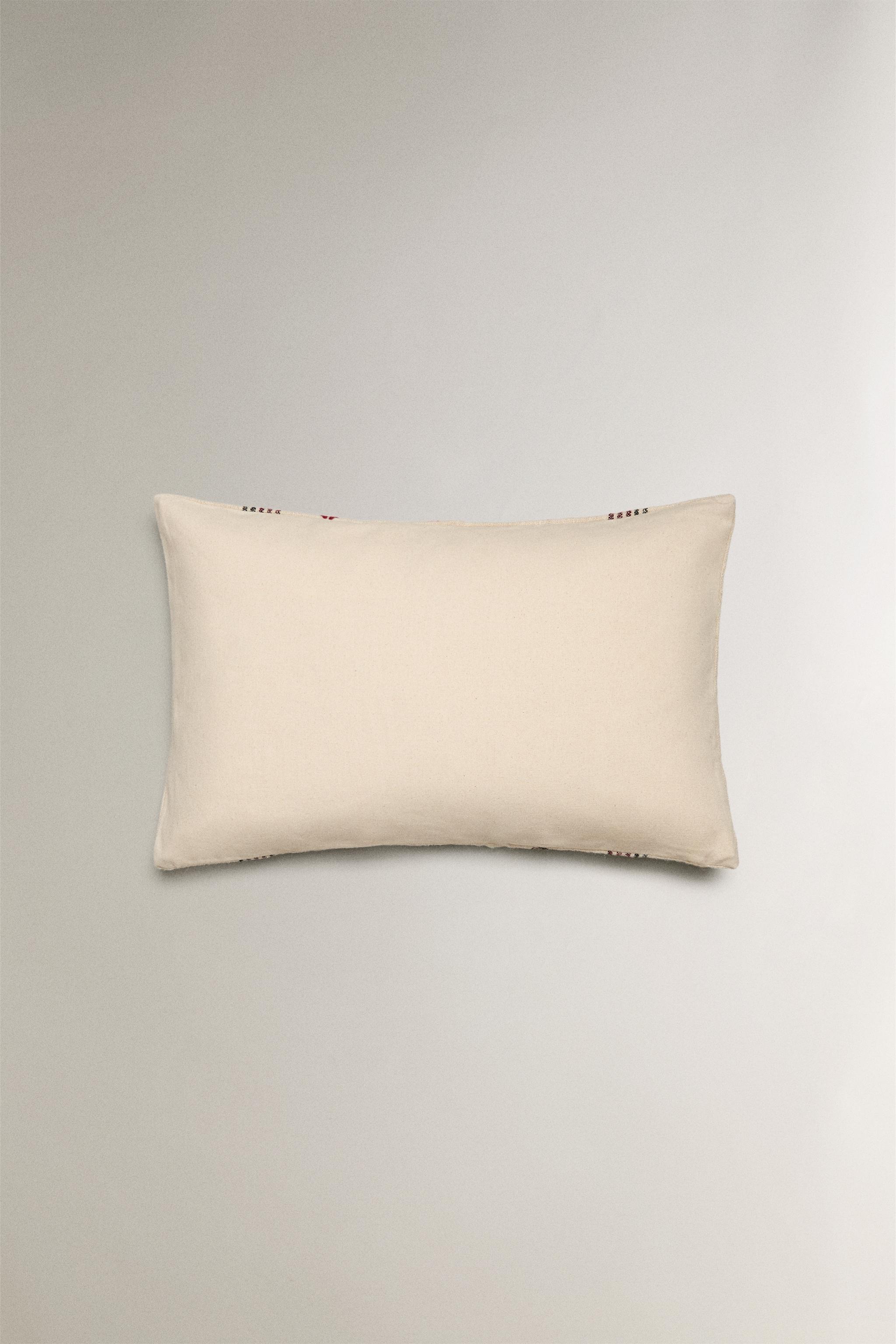 CHRISTMAS LINEAR EMBROIDERED THROW PILLOW COVER