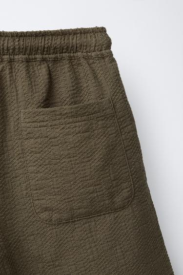 TEXTURED BERMUDA SHORTS - Khaki by Zara - Image 3