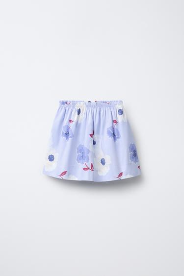 FLORAL BERMUDA SKORT - Light blue by Zara - Image 1