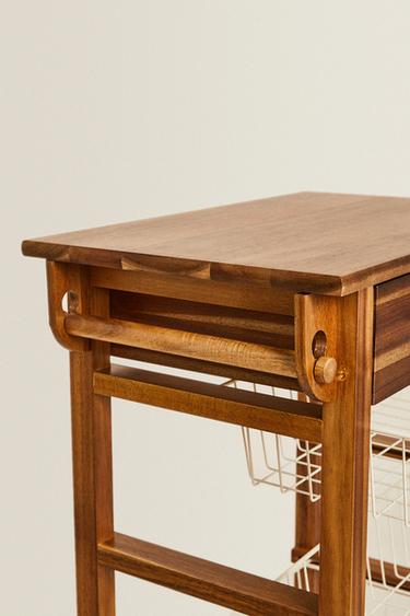 WOOD AND METAL STORAGE FURNITURE WITH WHEELS - Light beige by Zara - Image 4
