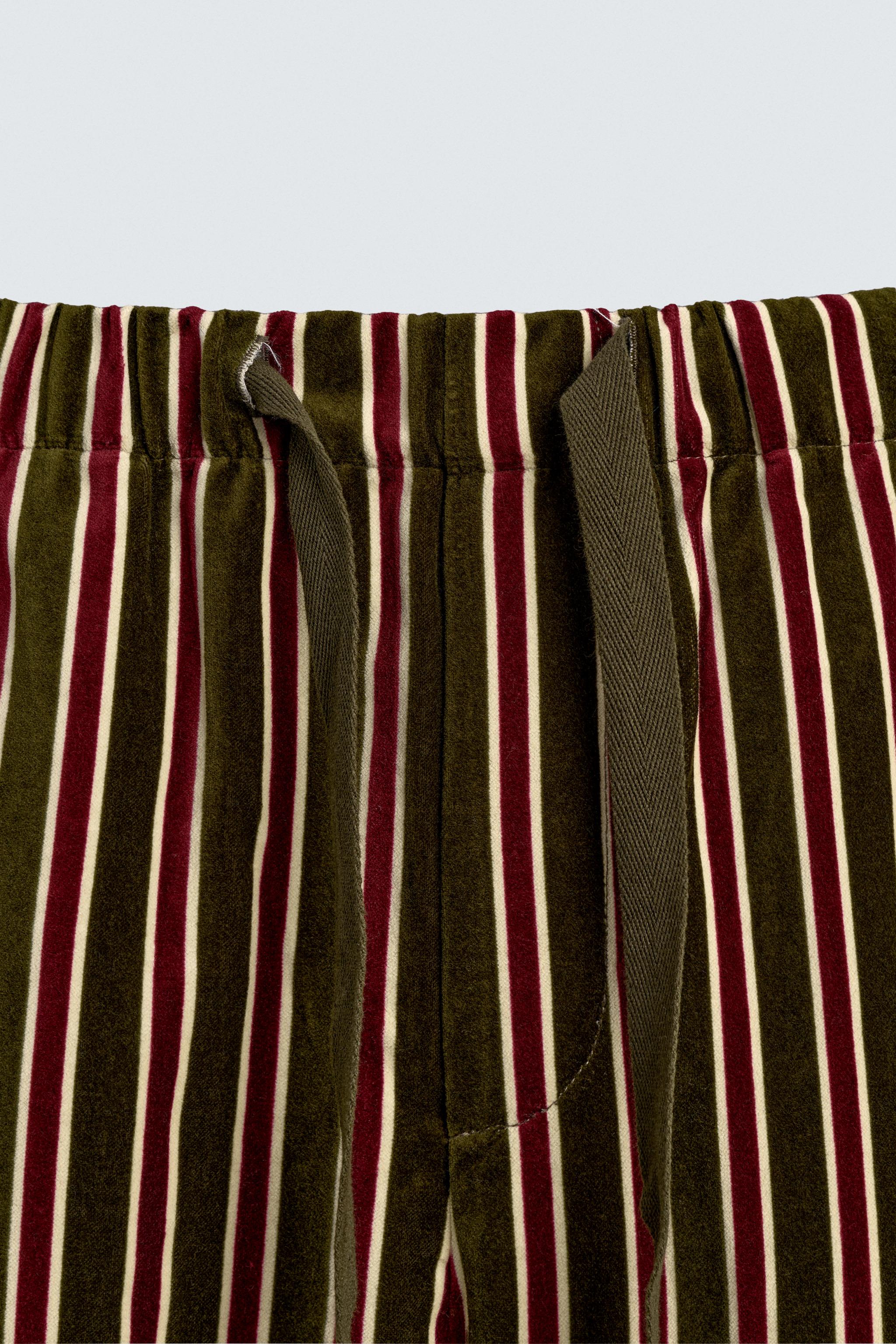 LIMITED EDITION VELVET CONTRAST STRIPED PANTS