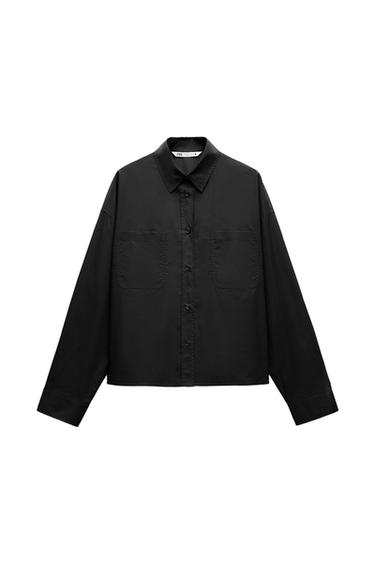 ZW COLLECTION CROPPED POPLIN SHIRT