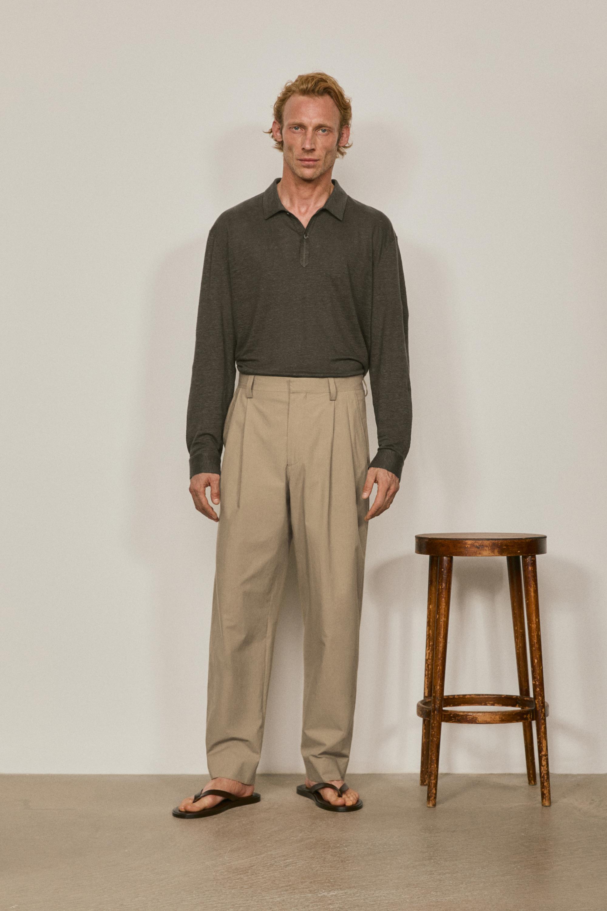 Cotton poplin trousers with darts - LIMITED EDITION