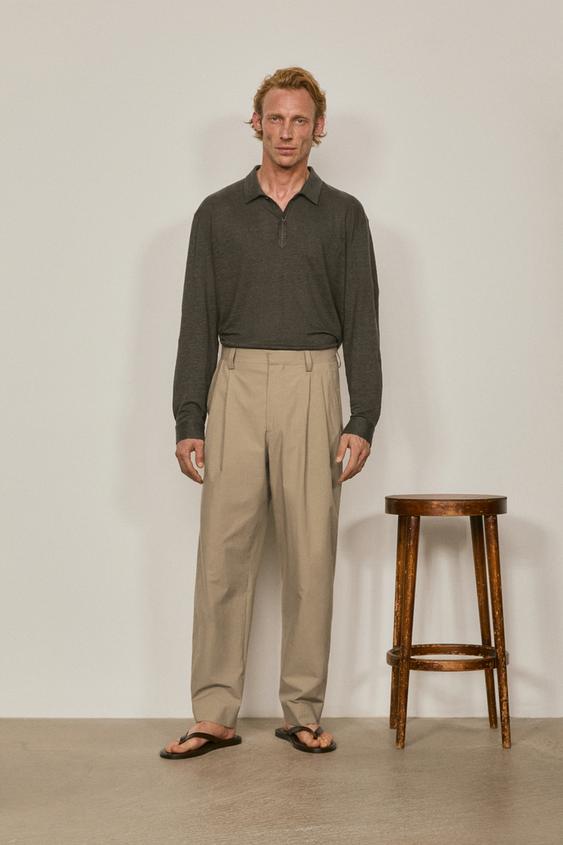 Cotton poplin trousers with darts - LIMITED EDITION from Zara - $200