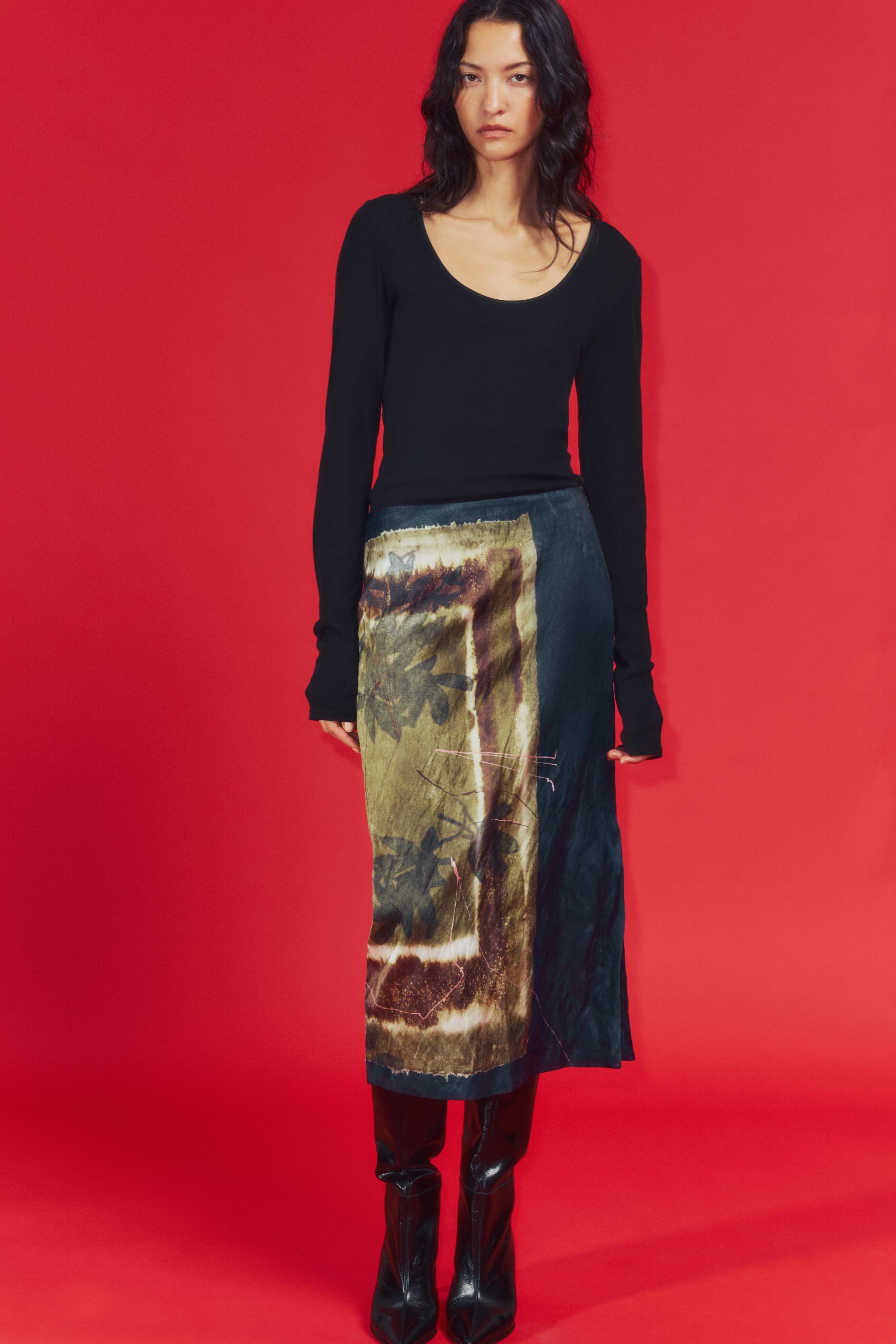 Zw Collection Printed Midi Skirt by Zara