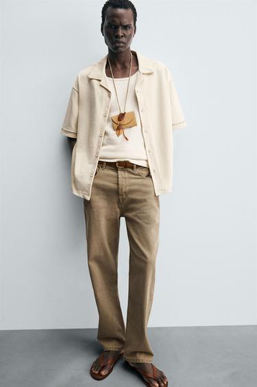 CHEMISE CONFORT À JOURS - Blanc cassé de Zara - Image 5