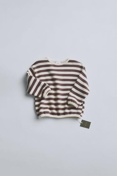 TIMELESZ – SUDADERA RAYAS - Chocolate de Zara