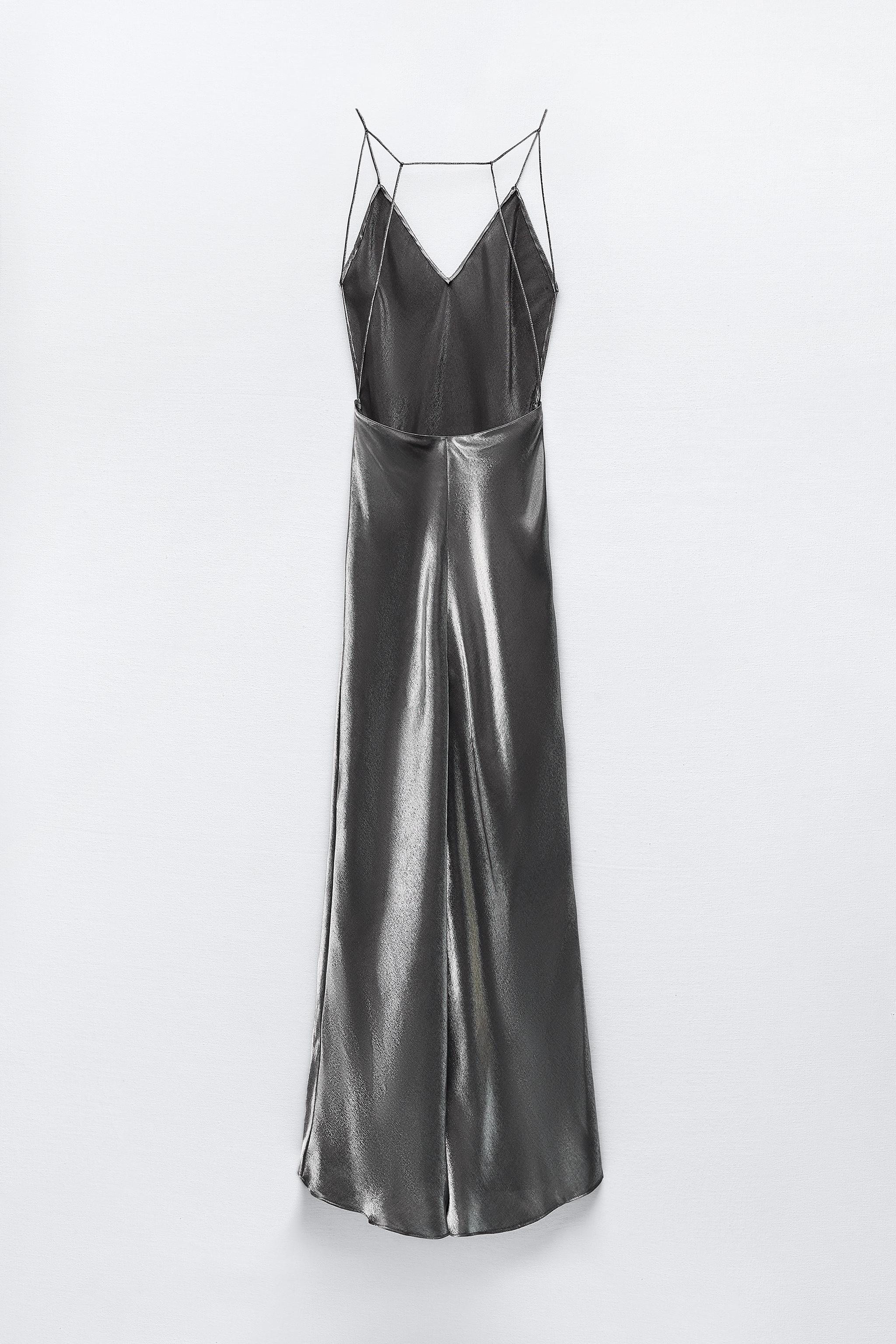 Zara black and silver hot sale dress