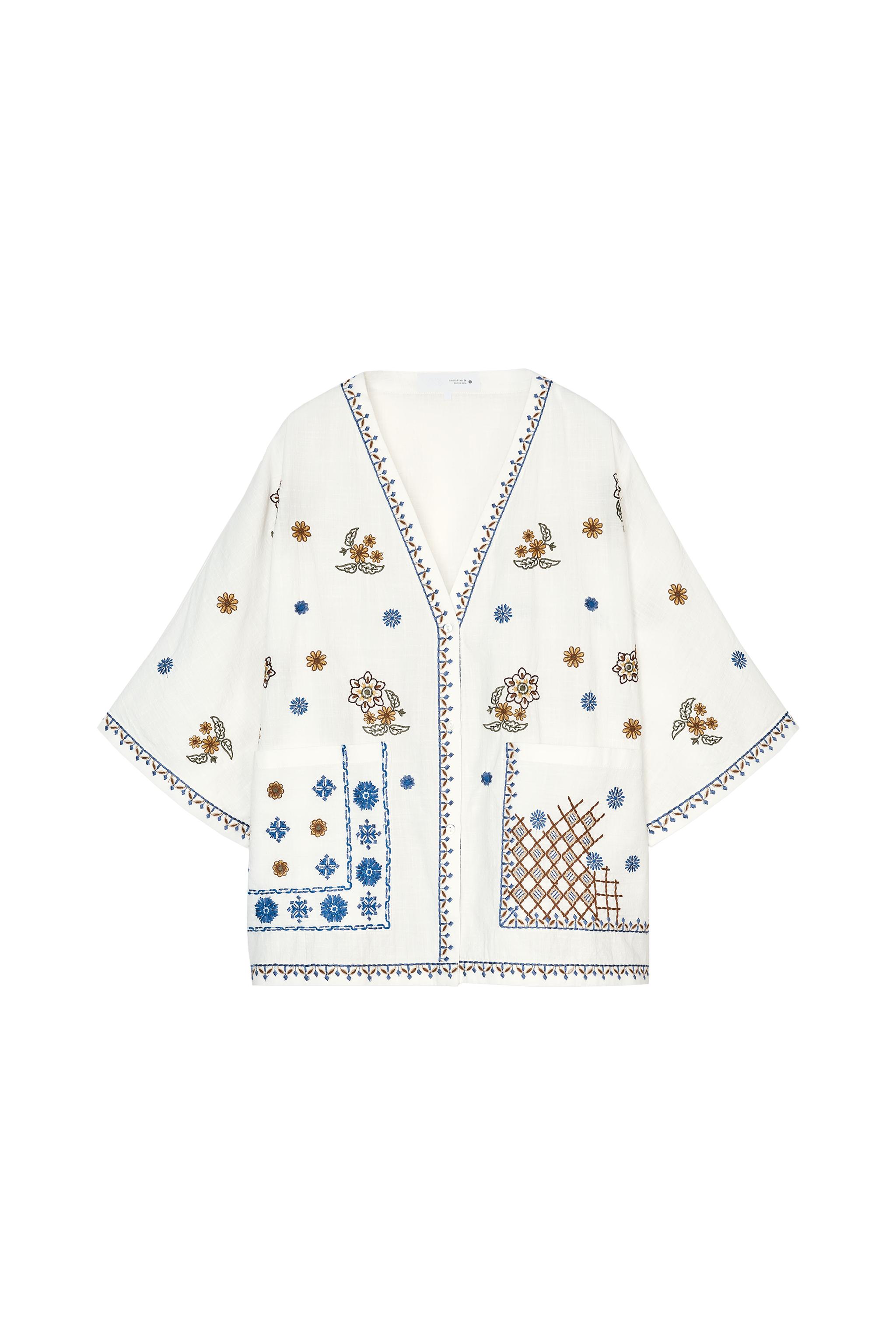 ZW COLLECTION FLORAL EMBROIDERED BLOUSE SECOND HAND | Zara Preowned