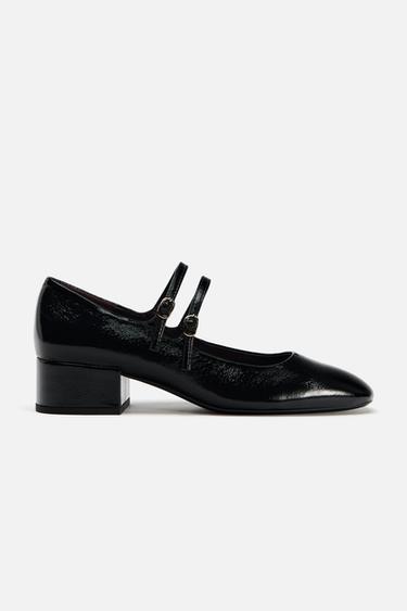 ZAPATO TACÓN DOBLE TIRA - Negro de Zara