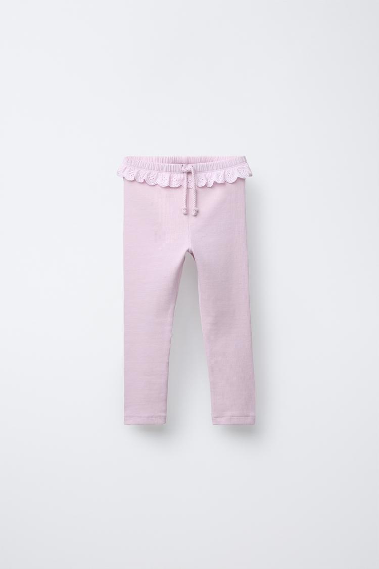 Leggings With Frill Silver Pink Leggings With Frill Silver Pink