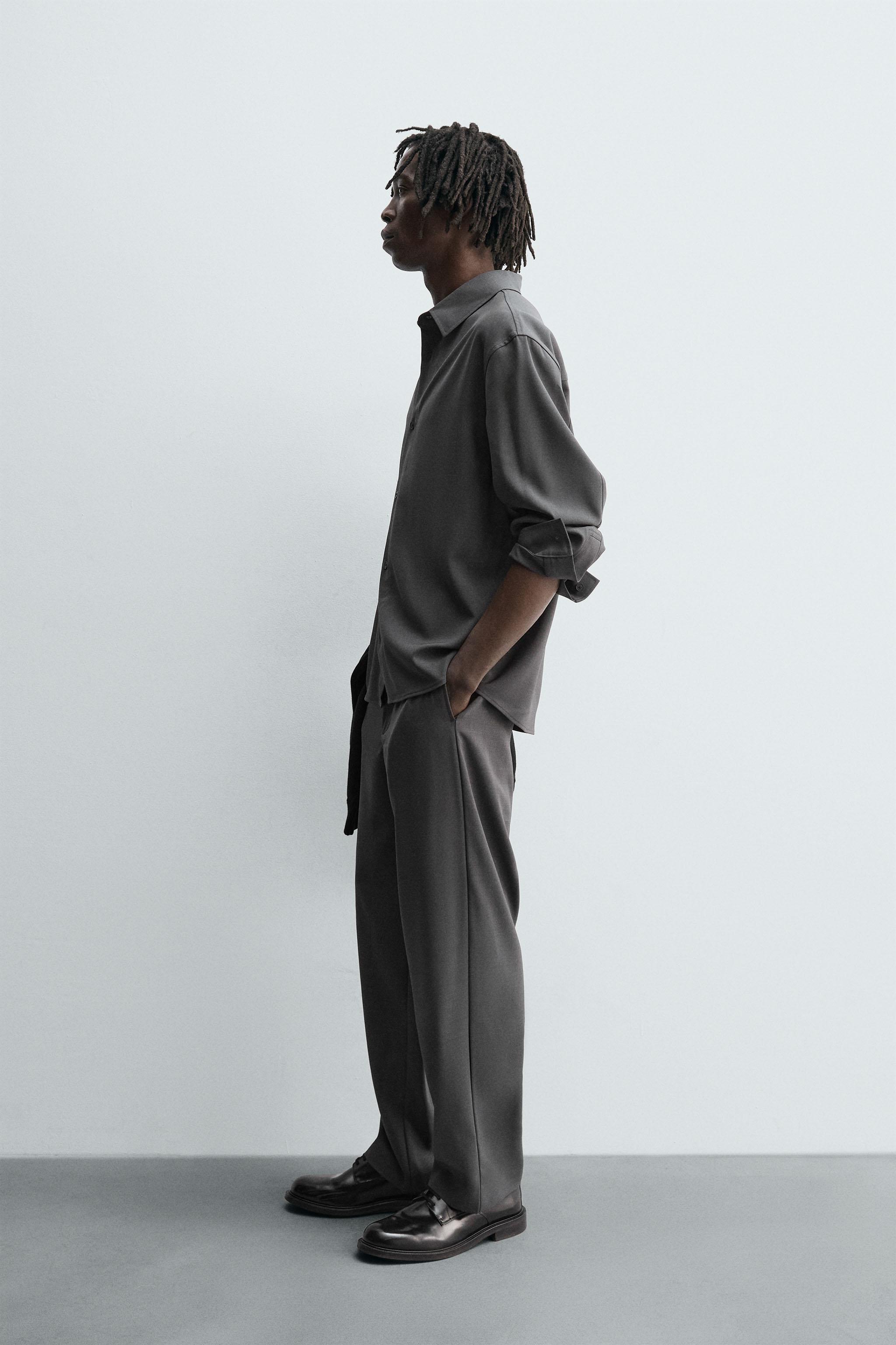 FLOWING RELAXED FIT SHIRT - Navy blue | ZARA South Africa