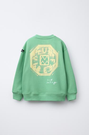 SWEAT À IMPRIMÉ SURF - VERT de Zara - Image 1