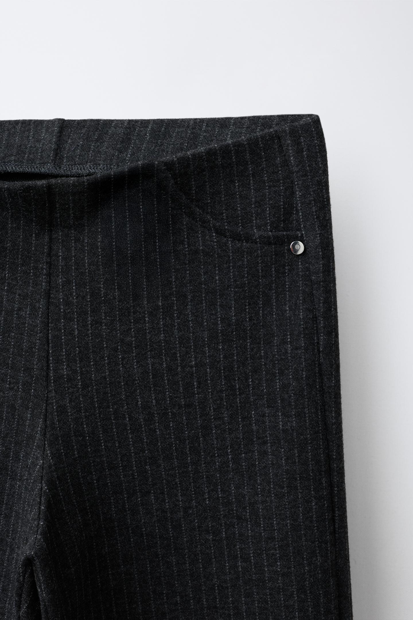 Детские брюки Zara Striped Wide Leg, цвет: Серый — фото 3