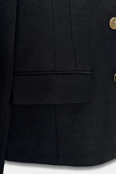 SHORT BLAZER WITH SHOULDER PADS - Black by Zara - Image 7