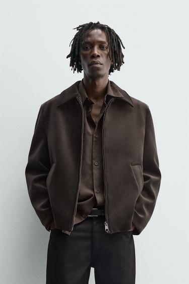REGULAR FIT VELVET JACKET - Chocolate by Zara