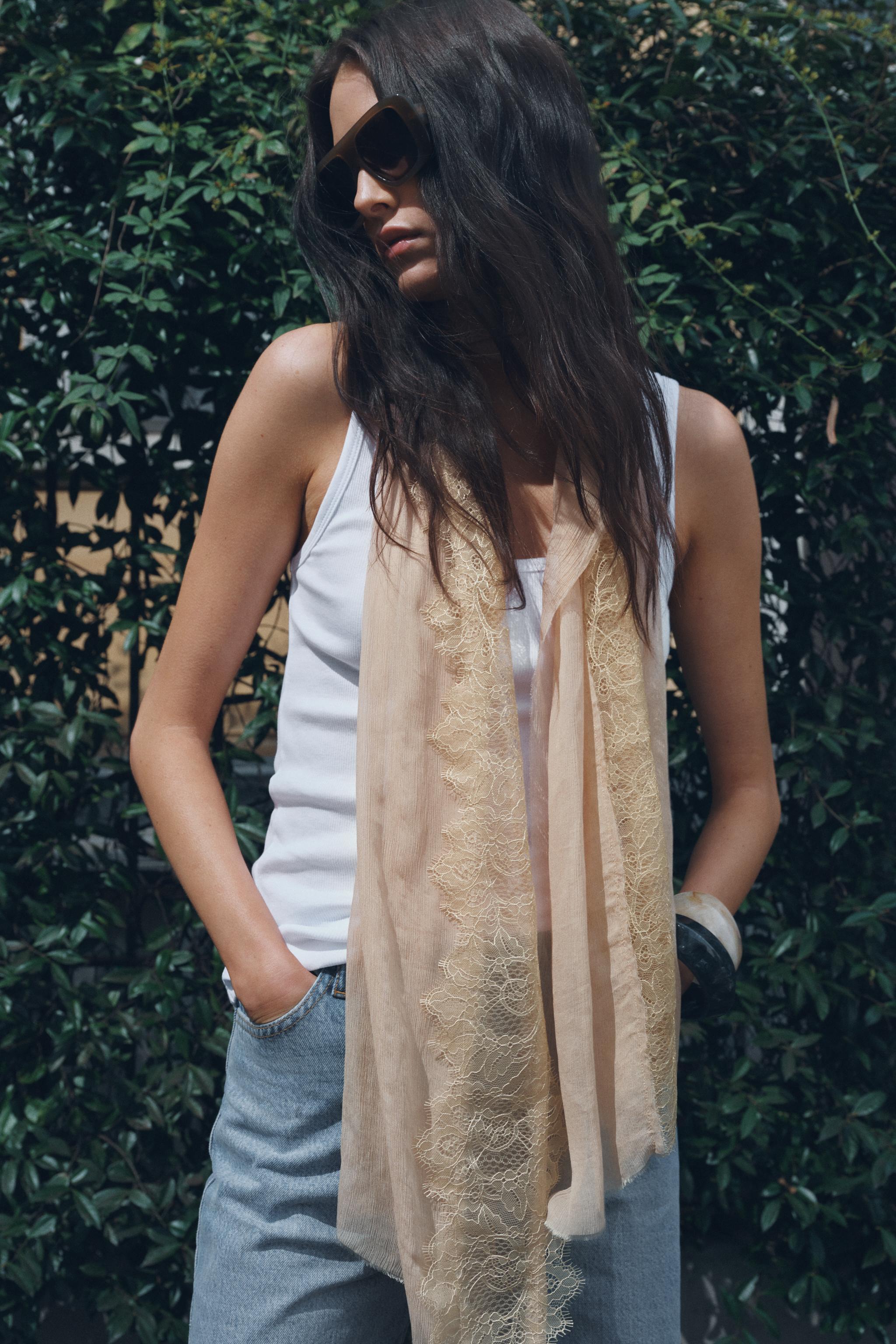 ビスコース レースストール - ベージュ | ZARA Japan / 日本