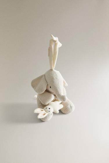 CHILDREN'S MUSICAL ELEPHANT SOFT TOY - Grey by Zara - Image 1