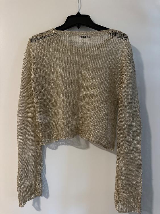 METALLIC THREAD MESH SWEATER TOP - Image 2