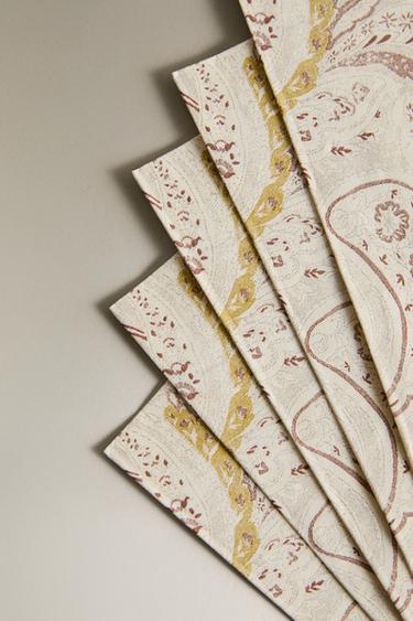 LOT DE SERVIETTES EN PAPIER PAISLEY (LOT DE 20) - Beige de Zara - Image 2