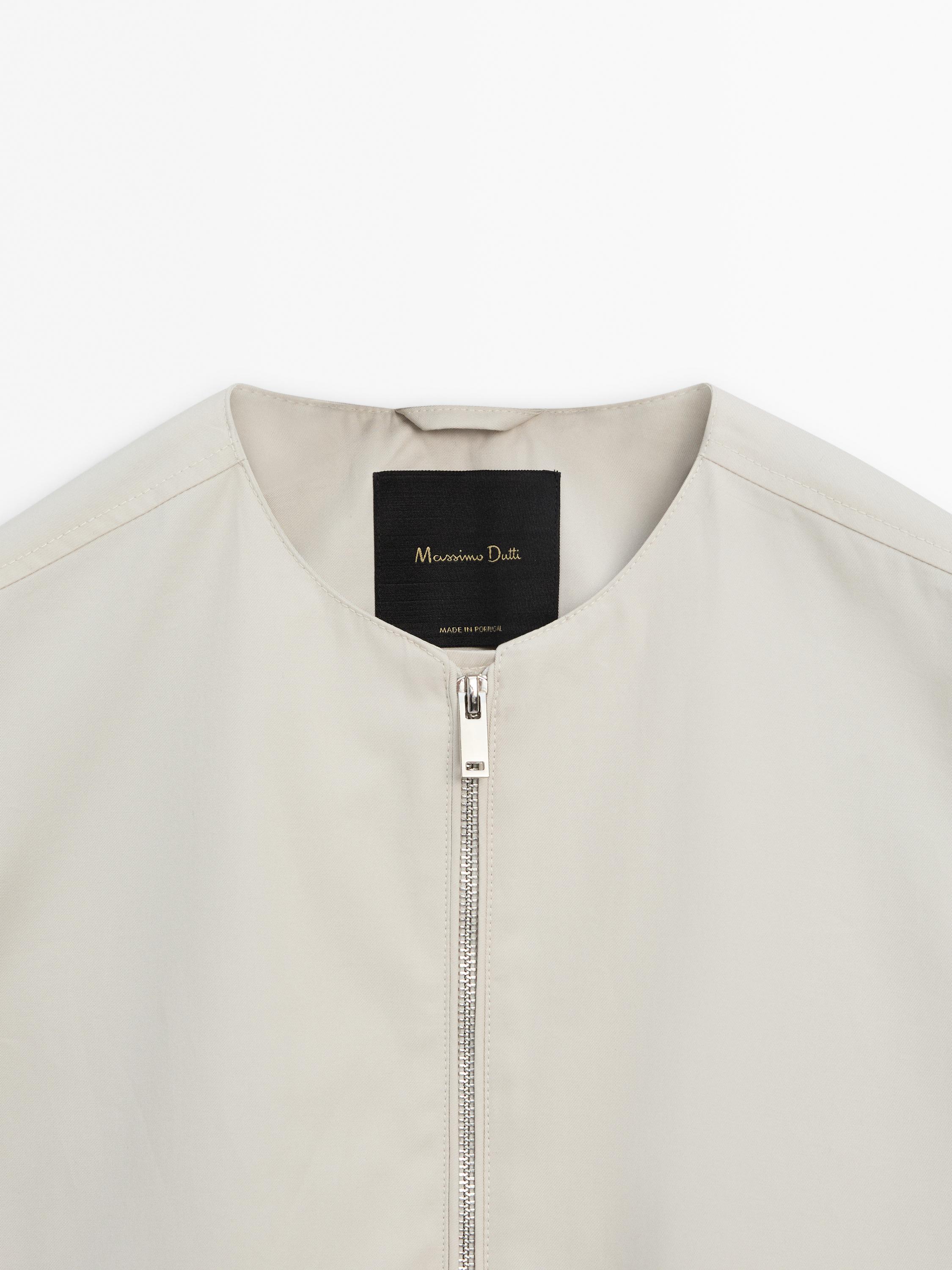 Voluminous bomber jacket with pockets - Ecru / Khaki | ZARA United 