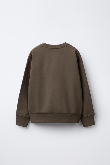 LOGO PRINT SWEATSHIRT - Brown by Zara - Image 1