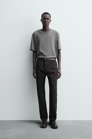 Zara SHORT SLEEVE HEAVYWEIGHT T-SHIRT - Gray marl