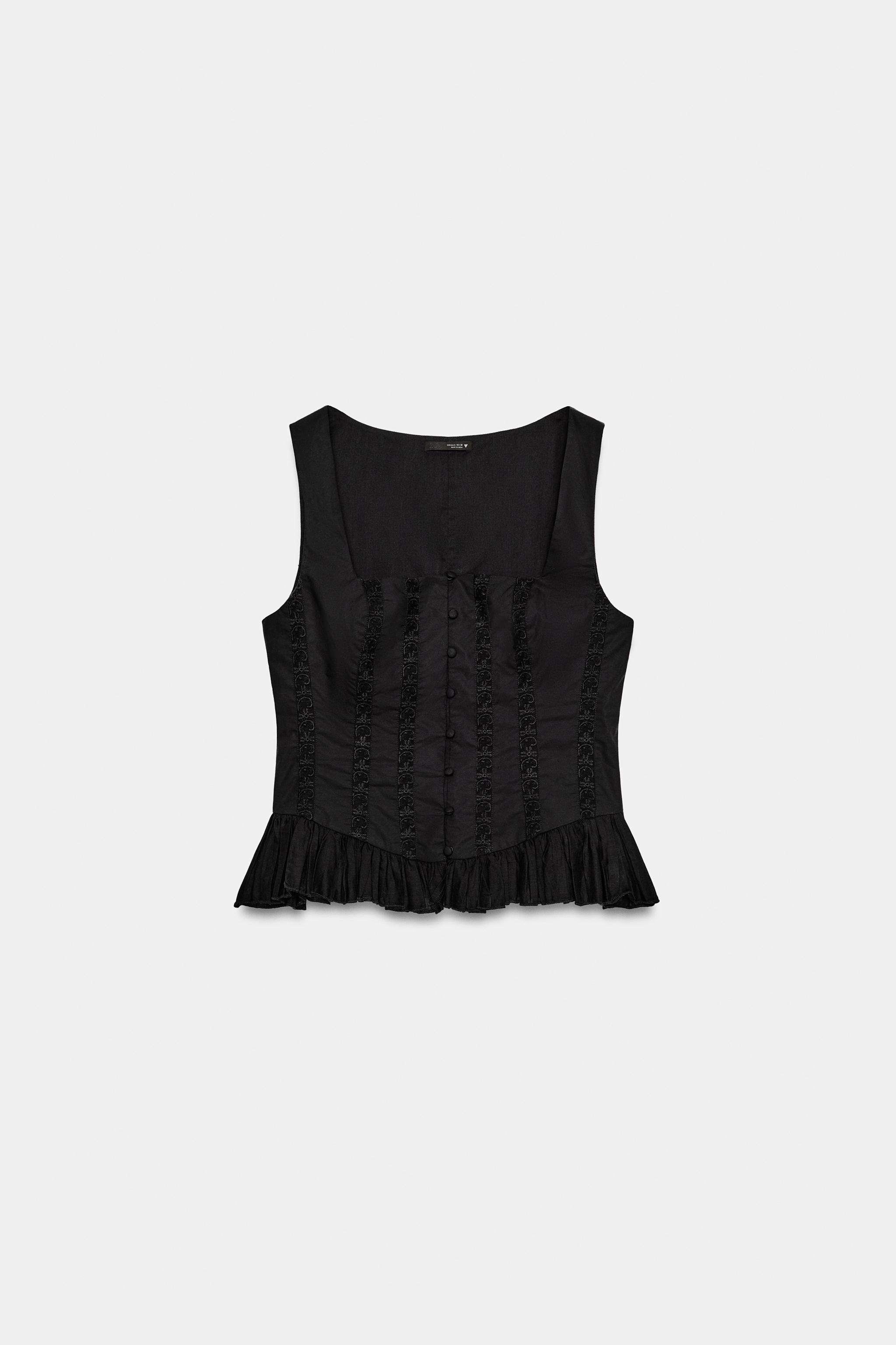 RUFFLED LACE TOP