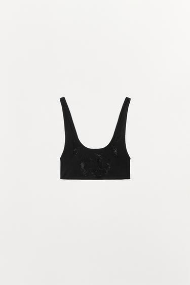 BRALETTE SEAMLESS ENCAJE - Negro de Zara