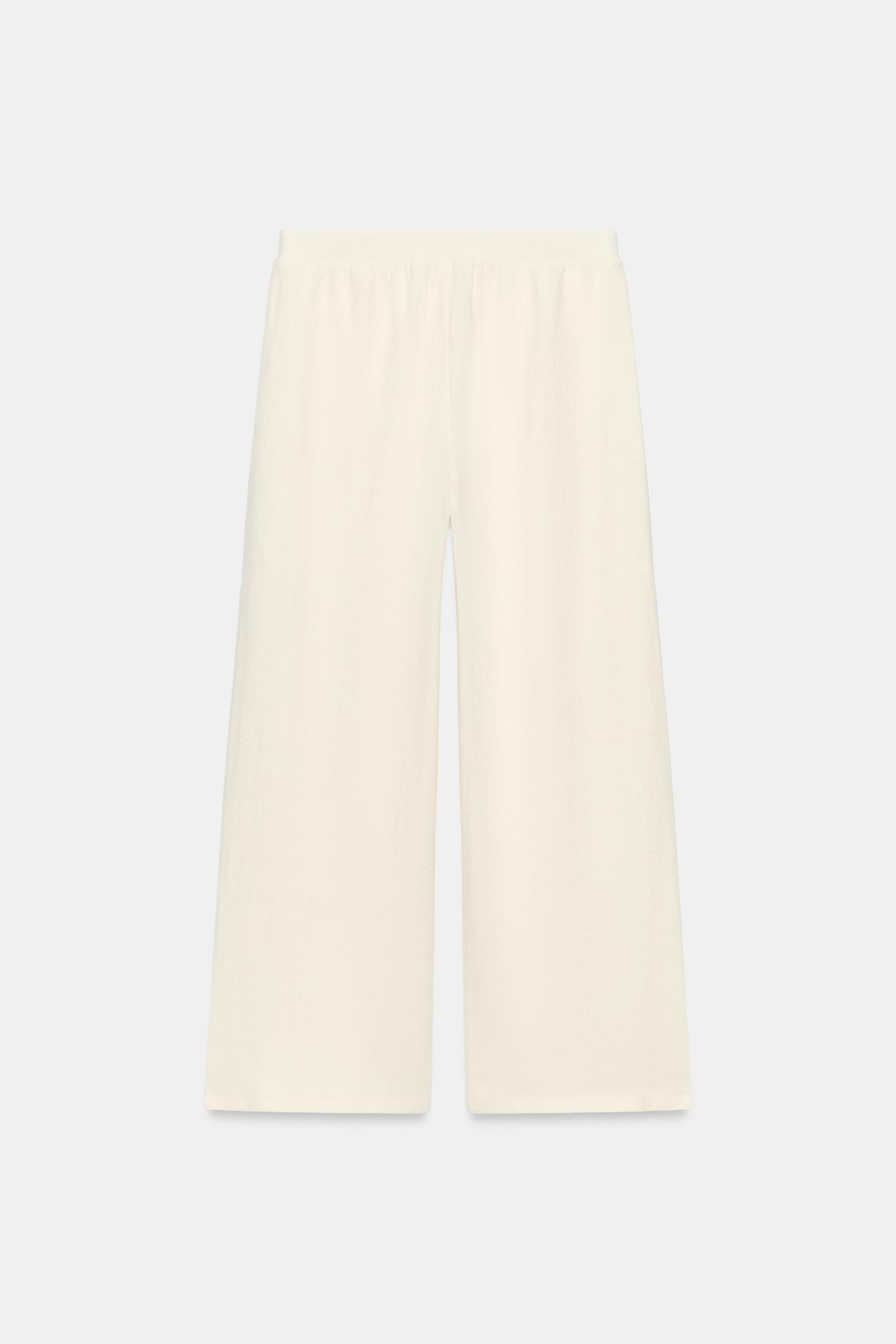 Женские брюки Zara Soft Wide-Leg, цвет: Экрю — фото 6