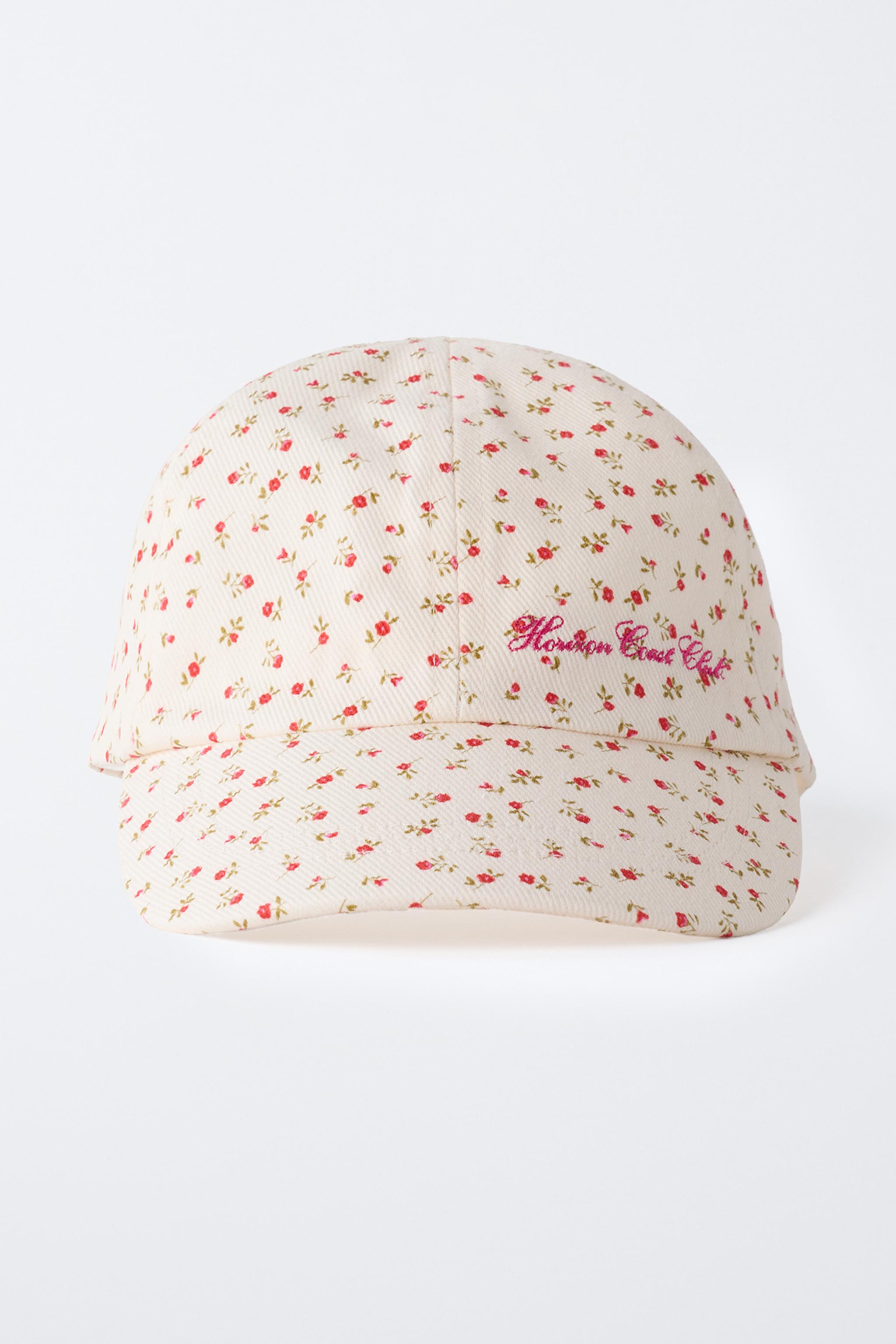 EMBROIDERED TEXT FLORAL CAP