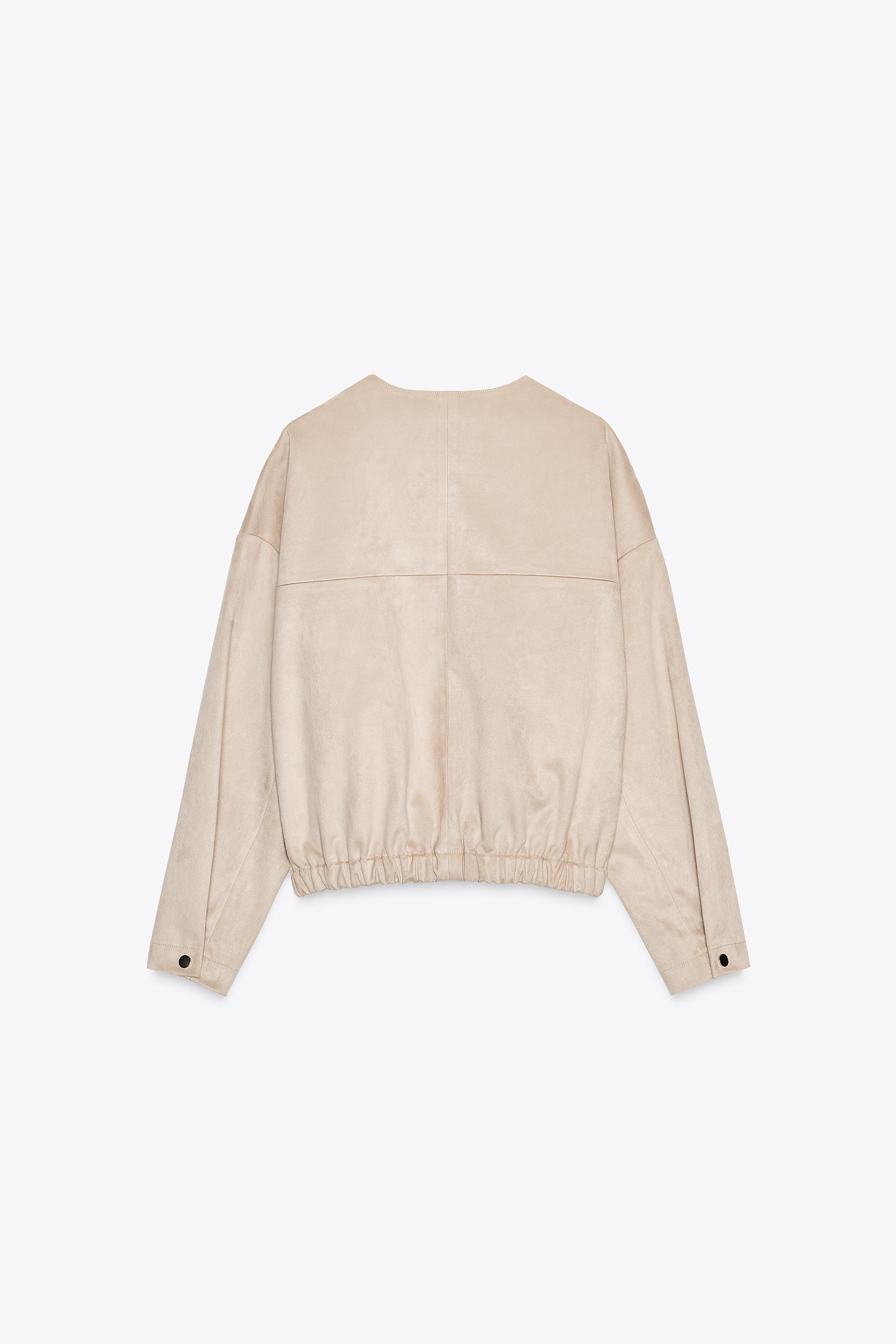 スエード調ボンバージャケット - エクリュ | ZARA Japan / 日本