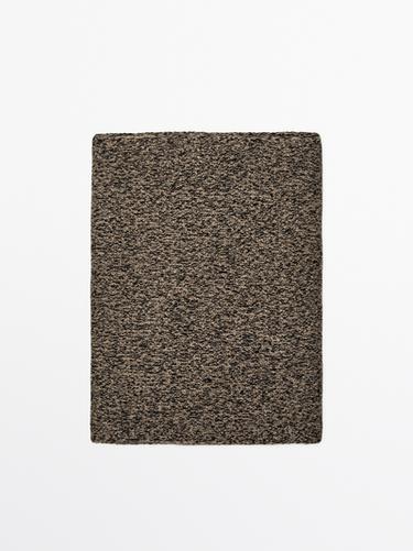 Zara 100% cashmere mouliné scarf - brown vigore - Image 0
