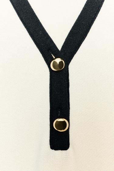 ROBE COURTE SOFT - Écru / Noir de Zara - Image 5