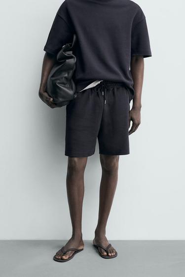 BERMUDASHORTS JOGGER RELAXED FIT INTERLOCK - Tiefblau von Zara